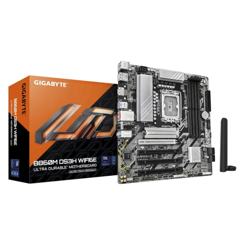 Placa Gigabyte (B860M Ds3H Wifi6E) Lga 1851, Micro-Atx, Wifi 6E, Pcie 5.0, Lan De 2.5Gbe, Ddr5 1 Placa Gigabyte (B860M Ds3H Wifi6E) Lga 1851, Micro-Atx, Wifi 6E, Pcie 5.0, Lan De 2.5Gbe, Ddr5