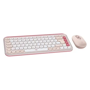 Combo Inalambrico Logitech Pop Icon Combo (920-013053) Rosa, Bluetooth, Escritura Comoda, Clics Silenciosos, Programables, Teclado+Mouse
