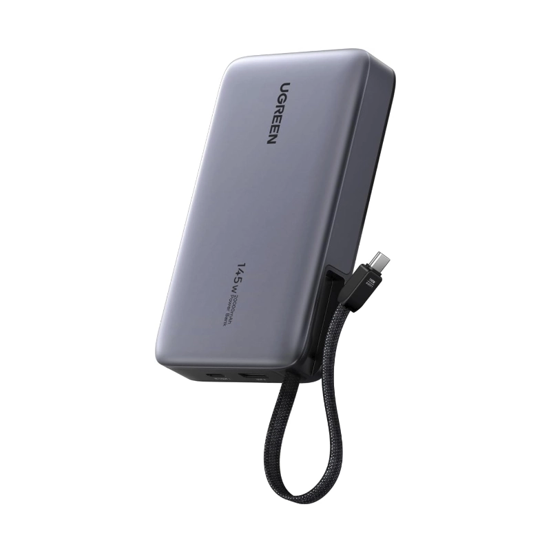 Power Bank Ugreen Pb551 (55992B) Portatil Nexode, Indicador Led Y Cable Usb-C Integrado, Carga Rapida 145W, 20000Mah 1 Power Bank Ugreen Pb551 (55992B) Portatil Nexode, Indicador Led Y Cable Usb-C Integrado, Carga Rapida 145W, 20000Mah