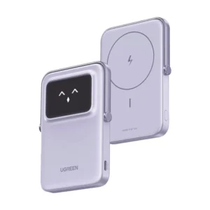 Power Bank Ugreen Pb572 (45328) Lila, Magnetico, Pantalla Digital, Con Soporte Plegable Y Pantalla Tft, Pd De 20 W, 10000Mah