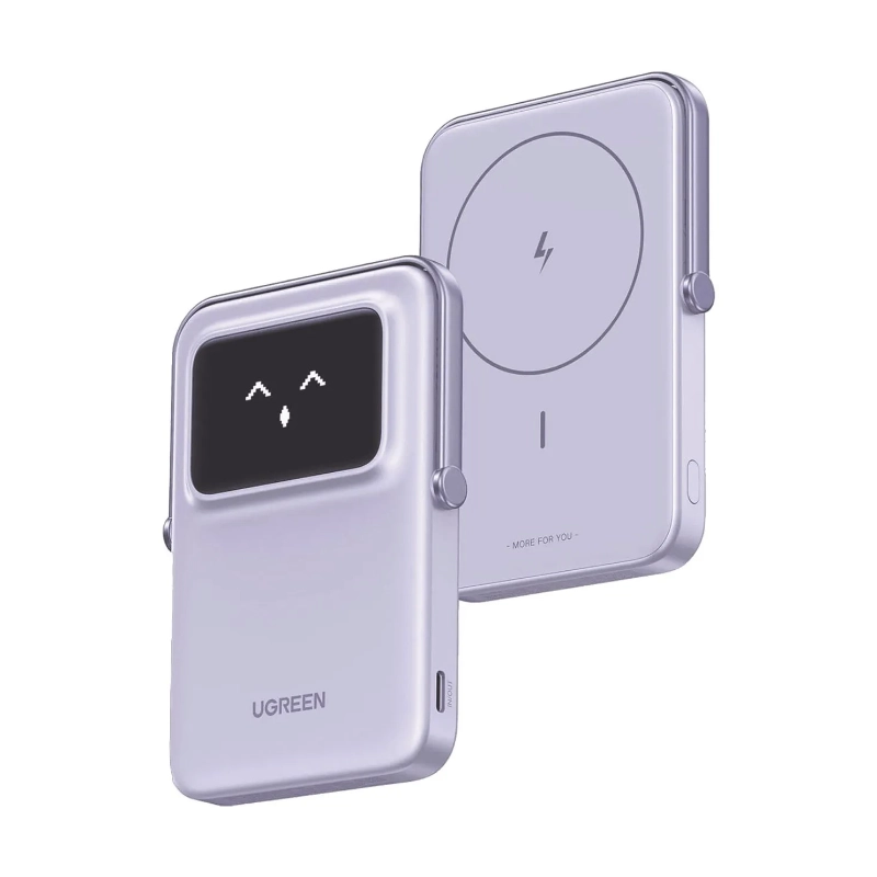 Power Bank Ugreen Pb572 (45328) Lila, Magnetico, Pantalla Digital, Con Soporte Plegable Y Pantalla Tft, Pd De 20 W, 10000Mah 1 Power Bank Ugreen Pb572 (45328) Lila, Magnetico, Pantalla Digital, Con Soporte Plegable Y Pantalla Tft, Pd De 20 W, 10000Mah