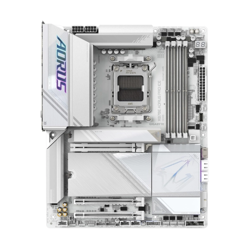 Placa Gigabyte (X870E Aorus Pro Ice) Am5, Atx, Pcie 5.0X3, Wifi 7, Lan De 2.5Gbe, Ddr5 2 Placa Gigabyte (X870E Aorus Pro Ice) Am5, Atx, Pcie 5.0X3, Wifi 7, Lan De 2.5Gbe, Ddr5 - Imagen 2
