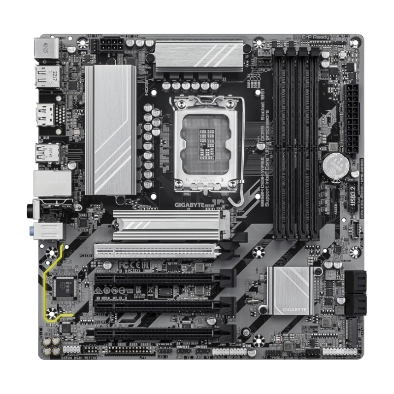 Placa Gigabyte (B860M Ds3H Wifi6E) Lga 1851, Micro-Atx, Wifi 6E, Pcie 5.0, Lan De 2.5Gbe, Ddr5 2 Placa Gigabyte (B860M Ds3H Wifi6E) Lga 1851, Micro-Atx, Wifi 6E, Pcie 5.0, Lan De 2.5Gbe, Ddr5 - Imagen 2