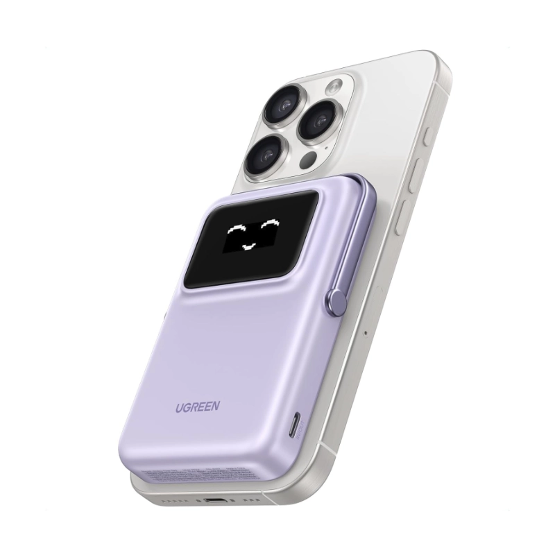 Power Bank Ugreen Pb572 (45328) Lila, Magnetico, Pantalla Digital, Con Soporte Plegable Y Pantalla Tft, Pd De 20 W, 10000Mah 2 Power Bank Ugreen Pb572 (45328) Lila, Magnetico, Pantalla Digital, Con Soporte Plegable Y Pantalla Tft, Pd De 20 W, 10000Mah - Imagen 2