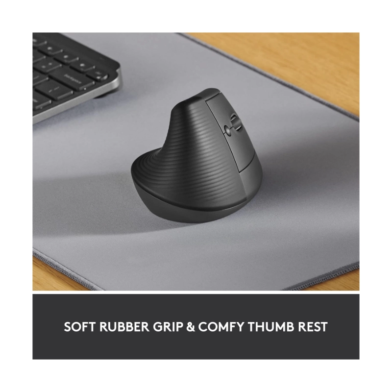 Mouse Inalambrico Logitech Vertical Lift (910-006466) Negro, Bluetooth, Ergonomico, Clics Silenciosos, Para Mano Derecha, 4000 Dpi 2 Mouse Inalambrico Logitech Vertical Lift (910-006466) Negro, Bluetooth, Ergonomico, Clics Silenciosos, Para Mano Derecha, 4000 Dpi - Imagen 2