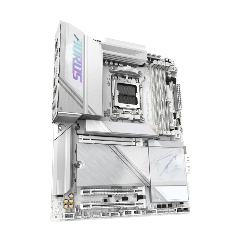 Placa Gigabyte (X870E Aorus Pro Ice) Am5, Atx, Pcie 5.0X3, Wifi 7, Lan De 2.5Gbe, Ddr5 3 Placa Gigabyte (X870E Aorus Pro Ice) Am5, Atx, Pcie 5.0X3, Wifi 7, Lan De 2.5Gbe, Ddr5 - Imagen 3