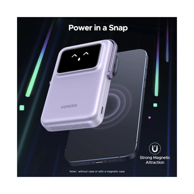 Power Bank Ugreen Pb572 (45328) Lila, Magnetico, Pantalla Digital, Con Soporte Plegable Y Pantalla Tft, Pd De 20 W, 10000Mah 3 Power Bank Ugreen Pb572 (45328) Lila, Magnetico, Pantalla Digital, Con Soporte Plegable Y Pantalla Tft, Pd De 20 W, 10000Mah - Imagen 3