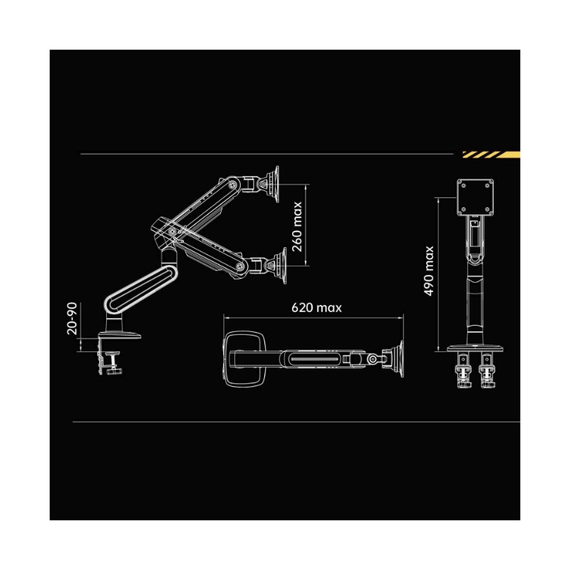 Brazo Soporte Para Monitor North Bayou J6 (1119781093) Gaming, Rosado, Rack Base, Para 32 A 60, De 2Kg Hasta 20Kg, Altura Ajustable, Luz Rgb 9 Brazo Soporte Para Monitor North Bayou J6 (1119781093) Gaming, Rosado, Rack Base, Para 32 A 60, De 2Kg Hasta 20Kg, Altura Ajustable, Luz Rgb - Imagen 9