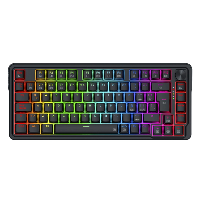 Teclado Inalambrico Redragon Ucal Pro 80% (K673Rgb-Pro-Sp) Negro, Mecanico, Switch Rojo, Bluetooth, Led-Rgb 1 Teclado Inalambrico Redragon Ucal Pro 80% (K673Rgb-Pro-Sp) Negro, Mecanico, Switch Rojo, Bluetooth, Led-Rgb