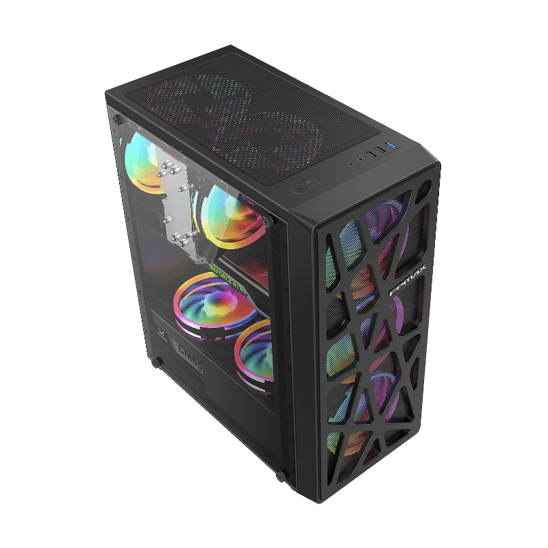 Case Fpmax (Cortex-B) Sin Fuente, Negro, Atx, 1 Panel Acrilico, X4 Fan, Led Rainbow 4 Case Fpmax (Cortex-B) Sin Fuente, Negro, Atx, 1 Panel Acrilico, X4 Fan, Led Rainbow - Imagen 4