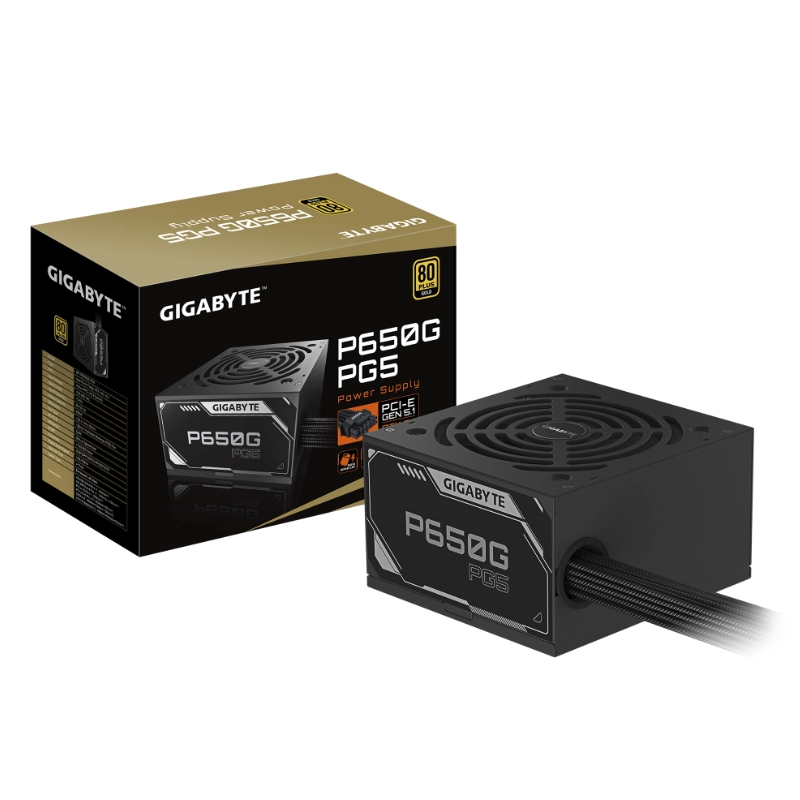 Fuente De Poder Gigabyte P650G Pg5 (Gp-P650G Pg5) 650W, Pcie 5.1, Atx 3.1, Gold 1 Fuente De Poder Gigabyte P650G Pg5 (Gp-P650G Pg5) 650W, Pcie 5.1, Atx 3.1, Gold