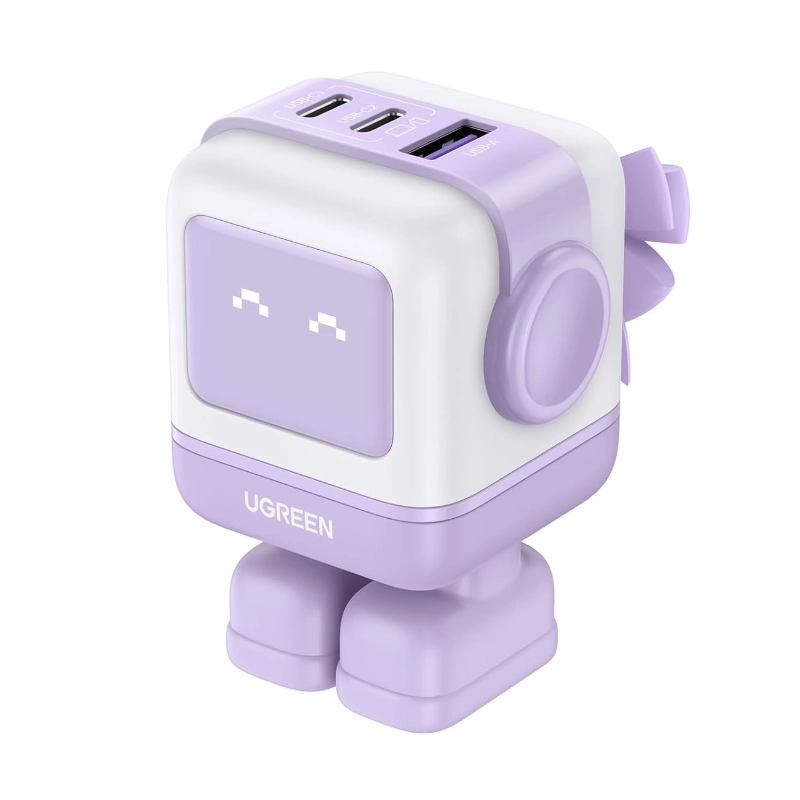 Cargador De Pared 2 Usb-C + Usb Ugreen Cd361 (35314) Kawaii Purpura, Robot Gan, 65W Carga Rapida, Para Iphone 17, Macbook Pro 1 Cargador De Pared 2 Usb-C + Usb Ugreen Cd361 (35314) Kawaii Purpura, Robot Gan, 65W Carga Rapida, Para Iphone 17, Macbook Pro
