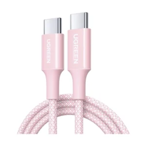 Cable De Carga & Datos Usb-C A Usb-C Ugreen L502 (65251) Rosado, 100W De Carga Rapida, Compatible Con Smartphones, Tablets, Laptops, 1 Metro
