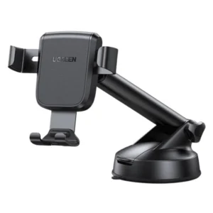 Soporte De Celular Para Auto Ugreen Lp200 (60990B) Negro, Sistema De Sujecion Por Gravedad, Fuerte Succion Para Fijarse Al Tablero O Parabrisas