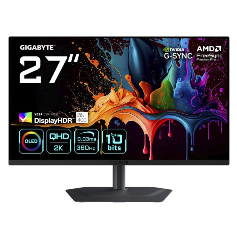 Monitor Gaming Gigabyte 27 (Mo27Q3) Oled, Qhd 2K, 2 Hdmi/Dp/Usb-C, 0.03Ms, 300Hz, Display Hdr True Black 400, G-Sync, Freesync 1 Monitor Gaming Gigabyte 27 (Mo27Q3) Oled, Qhd 2K, 2 Hdmi/Dp/Usb-C, 0.03Ms, 300Hz, Display Hdr True Black 400, G-Sync, Freesync