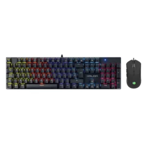 Combo Halion Harrier (K201C) Gaming, Teclado+Mouse, Mecanico, Switch Rojo, Led Rainbow