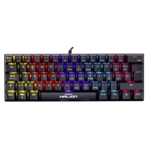 Teclado Halion Comanche 62 (Km201) Gaming, Mecanico, Switch Rojo, Led Rainbow
