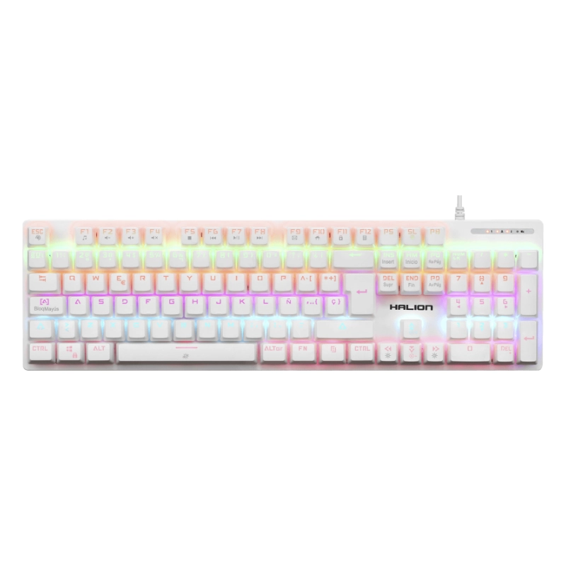 Kit 3 En 1 Halion Icecool (Ha-K431C) Blanco, Teclado+Mouse+Auricular, Mecanico Rojo, 7200 Dpi, Led-Rgb 2 Kit 3 En 1 Halion Icecool (Ha-K431C) Blanco, Teclado+Mouse+Auricular, Mecanico Rojo, 7200 Dpi, Led-Rgb - Imagen 2