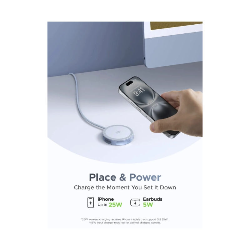 Base De Carga Inalambrica Ugreen W753 (55959) Magflow De 25 W, Con Certificacion Magsafe Qi2, Para Iphone 17/16/15, Compacto Y Delgado 7 Base De Carga Inalambrica Ugreen W753 (55959) Magflow De 25 W, Con Certificacion Magsafe Qi2, Para Iphone 17/16/15, Compacto Y Delgado - Imagen 7