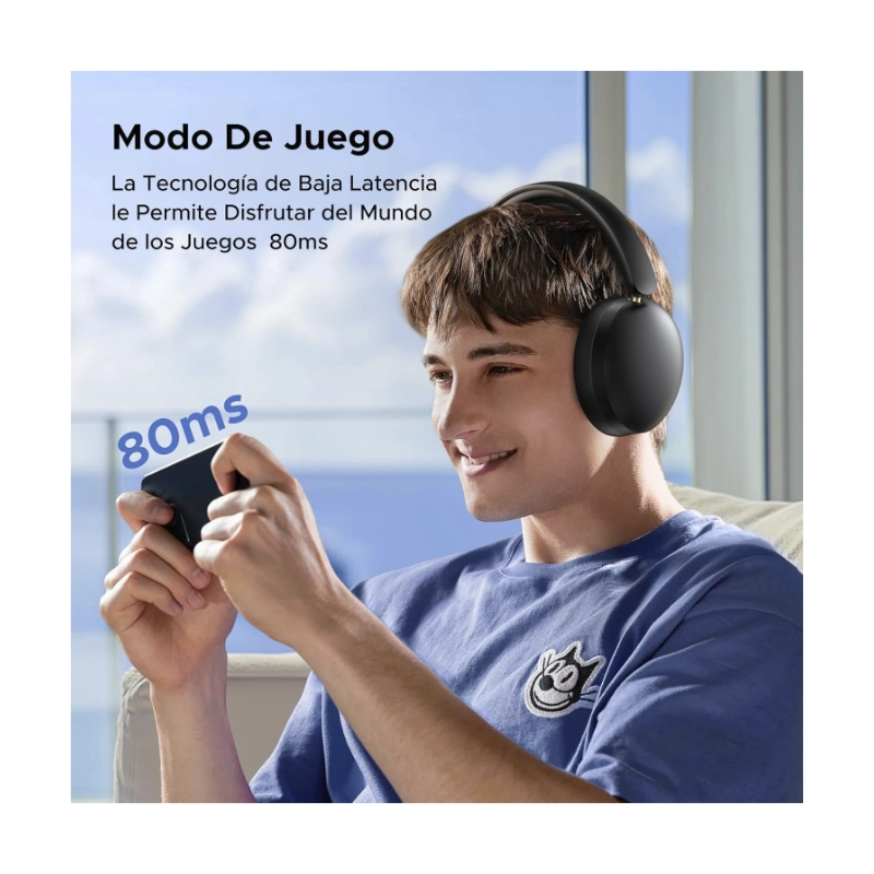 Auricular Bluetooth Ugreen (45018) Negro, 243G Ligero Comodo De Llevar, 80 Horas De Reproduccion 8 Auricular Bluetooth Ugreen (45018) Negro, 243G Ligero Comodo De Llevar, 80 Horas De Reproduccion - Imagen 8