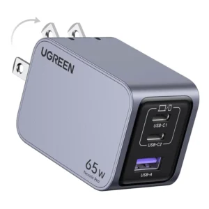 Cargador De Pared Ugreen Nexode Pro X755 (25870) X2 Usb-C, X1 Usb-A, 65W Carga Rapida, Plegable Y Compacto