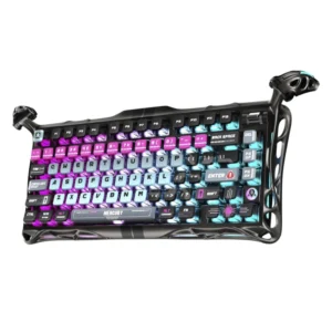 Teclado Gravastar Mercury V75 Pro 75% (Gs V75 Pro_u_rm_egry) Cyberpunk, Magneticos De Efecto Hall, Sondeo De 8 Khz, 0,005Rt, Semi-Aluminio