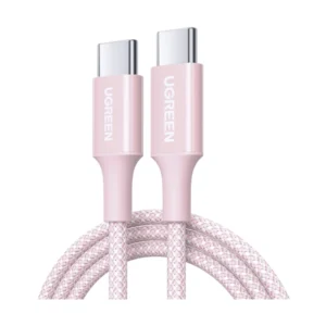 Cable De Carga & Datos Usb-C A Usb-C Ugreen L502 (65252) Rosado, 100W De Carga Rapida, Compatible Con Smartphones, Tablets, Laptops, 2 Metro