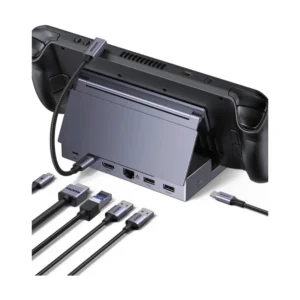 Steam Deck Dock 6 En 1 Ugreen Cm800 (75126) Estacion De Acoplamiento Plegable, X1 Hdmi, X1 Usb-C, X2 Usb-A, X1 Rj45