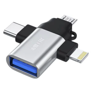 Adaptador Otg Multifuncional 3 En 1 (Jh-S373) Usb A Usb-C/V8/Lightning