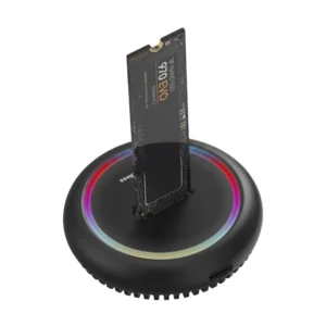 Lector Externo Para M.2 Blueendless (Bs-Sd03C) Negro, Nvme/Sata, Hasta 10Gbps, Led Rgb