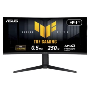 Monitor Asus Tuf Gaming 34 (Vg34Wqml5A) Curvo Ultrawide, Fast Va, Wqhd 3.5K, 3440 X 1440, 0.5Ms, 250Hz, Freesync Premium, Displayhdr400, 95% Dci-P3