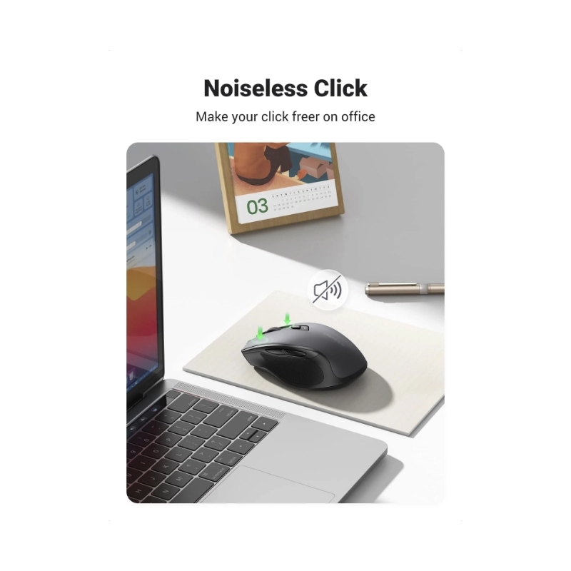 Mouse Inalambrico Ugreen Mu006 (90855) Gris, 6 Botones, Ergonomico, 4000 Dpi, Bluetooth 2 Mouse Inalambrico Ugreen Mu006 (90855) Gris, 6 Botones, Ergonomico, 4000 Dpi, Bluetooth - Imagen 2