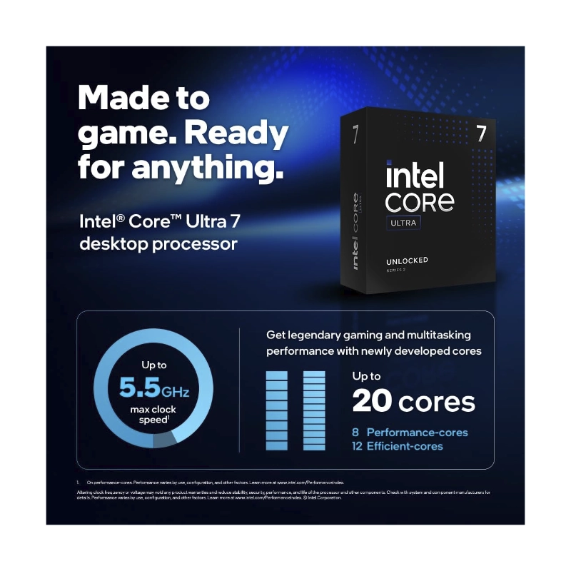 Procesador Intel Core Ultra 7 265Kf (Bx80768265Kf) 5.5Ghz, 30 Mb Cache, 20 Nucleos, Lga 1851, Sin Cooler 2 Procesador Intel Core Ultra 7 265Kf (Bx80768265Kf) 5.5Ghz, 30 Mb Cache, 20 Nucleos, Lga 1851, Sin Cooler - Imagen 2