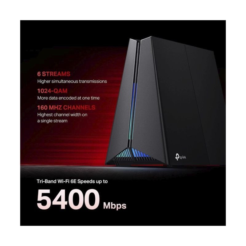 Router Inalambrico Gaming Tp-Link Axe5400 (Archer Gxe75) Wi-Fi 6E, Triple Banda, 4Ghz/574Mbps, 6Ghz/2402Mbps, X4 Lan + X1 Wan 2.5 Gbps, Homeshield 3 Router Inalambrico Gaming Tp-Link Axe5400 (Archer Gxe75) Wi-Fi 6E, Triple Banda, 4Ghz/574Mbps, 6Ghz/2402Mbps, X4 Lan + X1 Wan 2.5 Gbps, Homeshield - Imagen 3