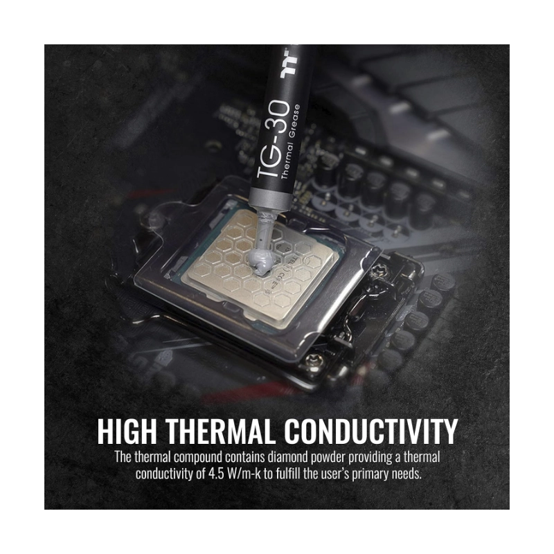 Pasta Termica Thermaltake Tg-30 (Cl-O023-Grosgm-A) 4G, 4.5 W/M-K, Disipador Termico De Cpu/Gpu 3 Pasta Termica Thermaltake Tg-30 (Cl-O023-Grosgm-A) 4G, 4.5 W/M-K, Disipador Termico De Cpu/Gpu - Imagen 3