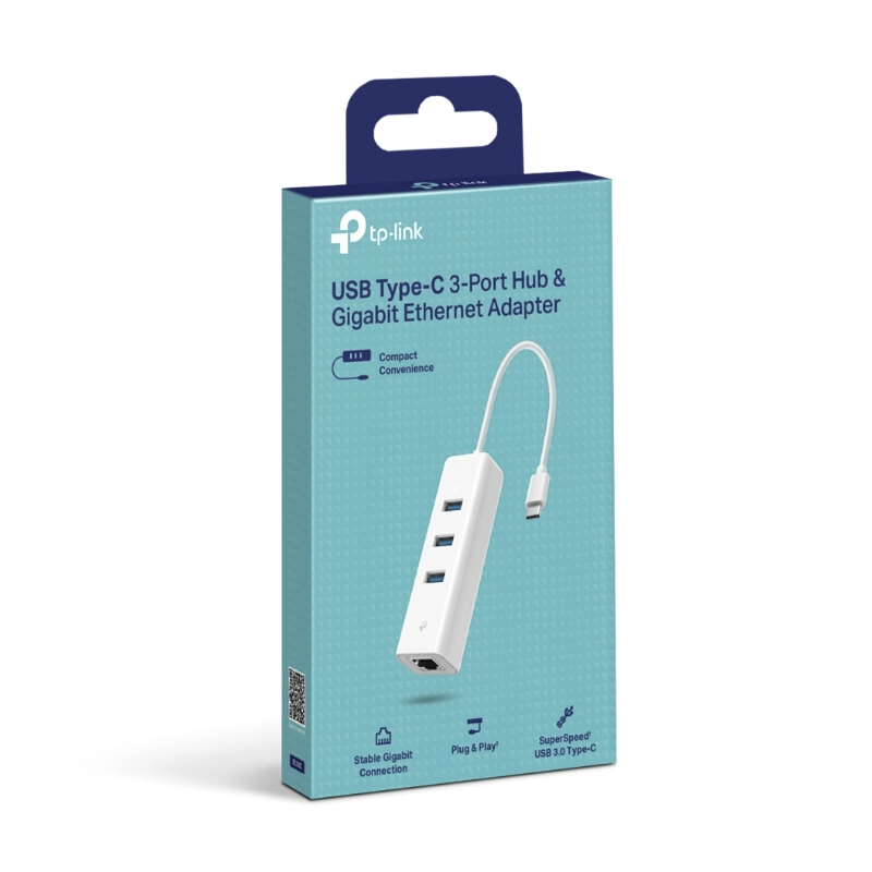 Adaptador Usb-C A Red Tp-Link (Ue330C) Blanco, Velocidad 10/100/1000Mbps, Hub X3 Puertos Usb 3.0 4 Adaptador Usb-C A Red Tp-Link (Ue330C) Blanco, Velocidad 10/100/1000Mbps, Hub X3 Puertos Usb 3.0 - Imagen 4