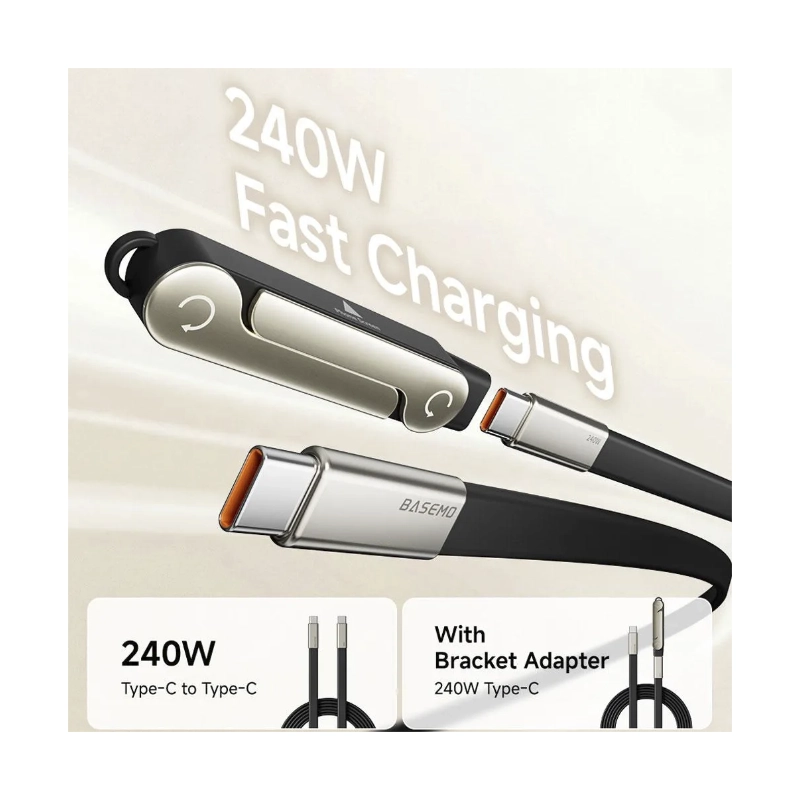 Cable De Carga & Datos Usb-C A Usb-C Basemo (X09C-O) Naranja, Incluye Soporte Plegable Para Telefono, 240W De Carga Rapida, 1.5 Metros 5 Cable De Carga & Datos Usb-C A Usb-C Basemo (X09C-O) Naranja, Incluye Soporte Plegable Para Telefono, 240W De Carga Rapida, 1.5 Metros - Imagen 5
