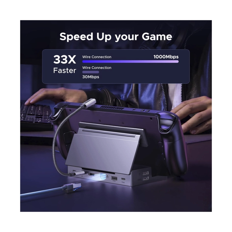 Steam Deck Dock 9 En 1 Ugreen Cm800 (55733) Estacion De Acoplamiento Plegable, X1 Dp, X1 Usb-C, X3 Usb-A, X1 Rj45, X1 Sd Card Slot, X1 Tf Card Slot 5 Steam Deck Dock 9 En 1 Ugreen Cm800 (55733) Estacion De Acoplamiento Plegable, X1 Dp, X1 Usb-C, X3 Usb-A, X1 Rj45, X1 Sd Card Slot, X1 Tf Card Slot - Imagen 5
