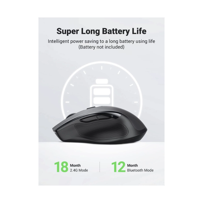 Mouse Inalambrico Ugreen Mu006 (90855) Gris, 6 Botones, Ergonomico, 4000 Dpi, Bluetooth 6 Mouse Inalambrico Ugreen Mu006 (90855) Gris, 6 Botones, Ergonomico, 4000 Dpi, Bluetooth - Imagen 6