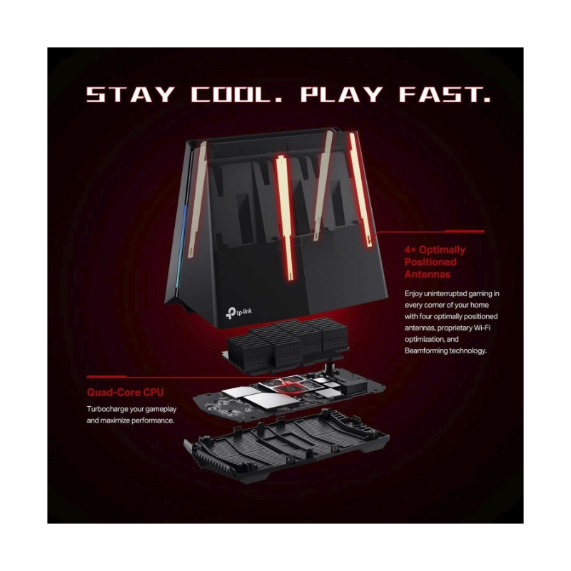 Router Inalambrico Gaming Tp-Link Axe5400 (Archer Gxe75) Wi-Fi 6E, Triple Banda, 4Ghz/574Mbps, 6Ghz/2402Mbps, X4 Lan + X1 Wan 2.5 Gbps, Homeshield 7 Router Inalambrico Gaming Tp-Link Axe5400 (Archer Gxe75) Wi-Fi 6E, Triple Banda, 4Ghz/574Mbps, 6Ghz/2402Mbps, X4 Lan + X1 Wan 2.5 Gbps, Homeshield - Imagen 7