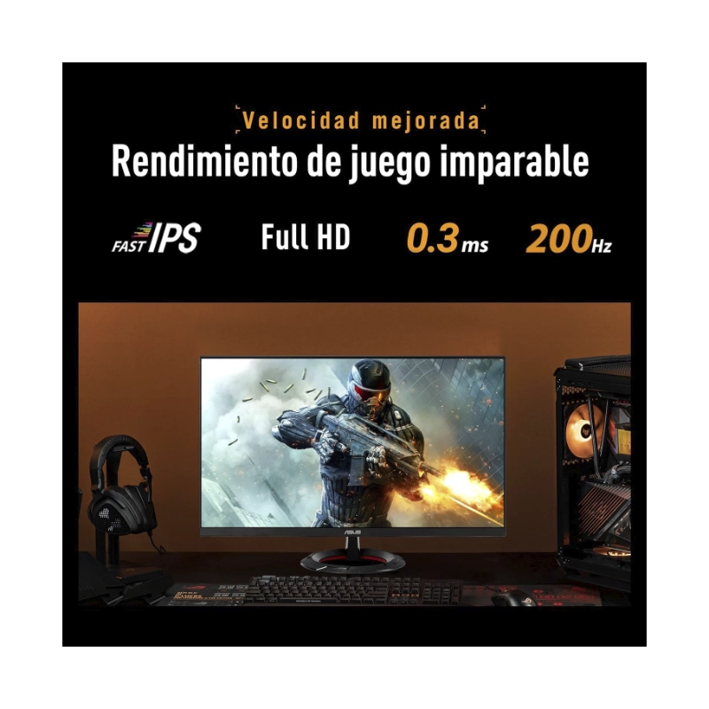 Monitor Gaming Asus Tuf Gaming 27 (Vg279Q5R) Fhd, Fast Ips, 2 Hdmi/Dp, 0.3Ms, 200Hz, Altavoces Estereo, Ai Visual 7 Monitor Gaming Asus Tuf Gaming 27 (Vg279Q5R) Fhd, Fast Ips, 2 Hdmi/Dp, 0.3Ms, 200Hz, Altavoces Estereo, Ai Visual - Imagen 7