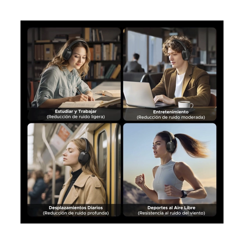 Auricular Bluetooth Ugreen Hp203 (35757) Negro, Cancelacion De Ruido, Sonido De Alta Resolucion, 75 Horas, Conexion De 2 Dispositivos 9 Auricular Bluetooth Ugreen Hp203 (35757) Negro, Cancelacion De Ruido, Sonido De Alta Resolucion, 75 Horas, Conexion De 2 Dispositivos - Imagen 9