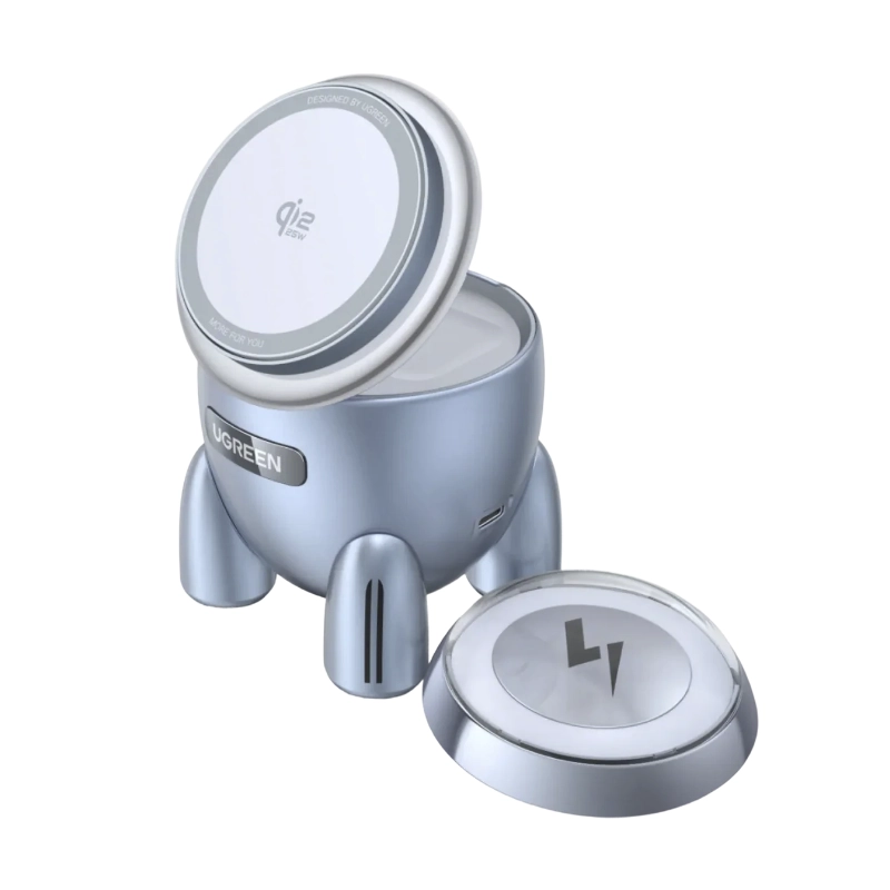 Cargador Inalambrico Ugreen Rocket Shape W713 (65300) Carga Qi2 25W, Magflow, Multifuncional 2 En 1, Zona Magnetica Cohete, Compatible Iphone Y Airpod 1 Cargador Inalambrico Ugreen Rocket Shape W713 (65300) Carga Qi2 25W, Magflow, Multifuncional 2 En 1, Zona Magnetica Cohete, Compatible Iphone Y Airpod