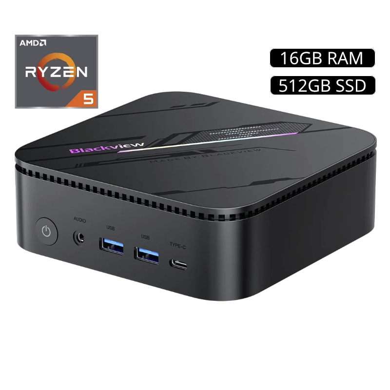 Mini Pc Blackview (Mp100 Pro) Amd Ryzen 5 7430U, Ssd512 M.2, 16Gb, Wifi, Bluetooth, Windows 11 1 Mini Pc Blackview (Mp100 Pro) Amd Ryzen 5 7430U, Ssd512 M.2, 16Gb, Wifi, Bluetooth, Windows 11