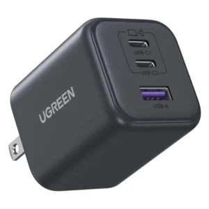 Cargador De Pared Ugreen Gan X527 (65155) X2 Usb-C, X1 Usb-A, Carga Rapida De 45W