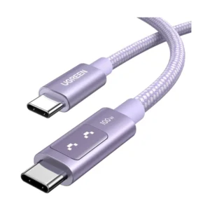 Cable De Carga & Datos Usb-C A Usb-C Ugreen L509 (65092) Purpura, 100W De Carga Rapida, Con Pantalla Led, Para Iphone 16, 1 Metro