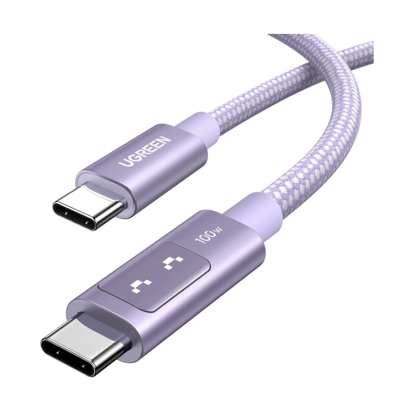Cable De Carga & Datos Usb-C A Usb-C Ugreen L509 (65092) Purpura, 100W De Carga Rapida, Con Pantalla Led, Para Iphone 16, 1 Metro 1 Cable De Carga & Datos Usb-C A Usb-C Ugreen L509 (65092) Purpura, 100W De Carga Rapida, Con Pantalla Led, Para Iphone 16, 1 Metro