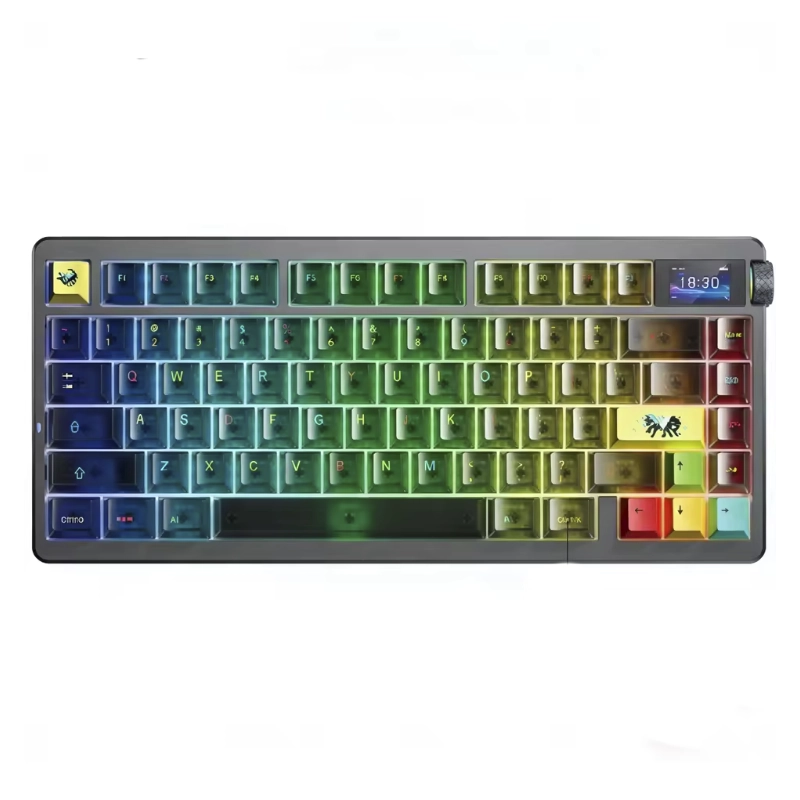 Teclado Inalambrico Aula 75% (Nova75-B) Negro Translucido, Trimodo, Mecanico, Switch Dream Sakura, Pantalla Tft Inteligente Y Perilla, Led-Rgb 1 Teclado Inalambrico Aula 75% (Nova75-B) Negro Translucido, Trimodo, Mecanico, Switch Dream Sakura, Pantalla Tft Inteligente Y Perilla, Led-Rgb