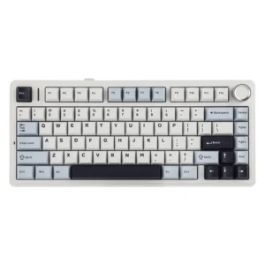 Teclado Aula 75% (F75-W) Azul/Blanco/Purpura, Mecanico, Switch Pink, Led Raimbow