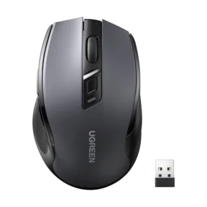Mouse Inalambrico Ugreen Mu006 (15063) Gris, 6 Botones Silenciosos, Ergonomico, 4000 Dpi